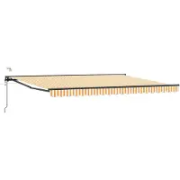 vidaXL Store électrique rétractable Jaune, Blanc, Anthracite 4 x 3 m