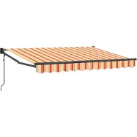 vidaXL Store extensible jaune, orange et blanc 3,5 x 2 m