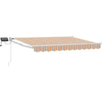 vidaXL Store à bras articulés manuel avec LED bleues, orange et blanches, 3 x 2,5 m