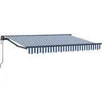 vidaXL Store électrique rétractable bleu et blanc 3,5 x 2 m
