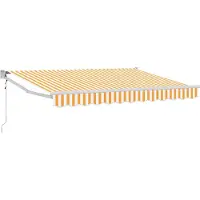 vidaXL Store extensible jaune et blanc 3,5 x 2 m