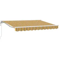 vidaXL Store électrique rétractable jaune, gris et blanc 3,5 x 2,5 m