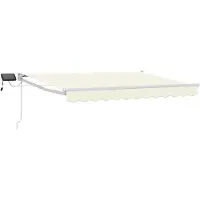 vidaXL Store à bras articulés manuel avec LED, crème et blanc, 2,5 x 2 m