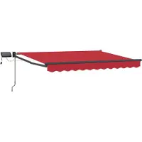 vidaXL Store à bras articulés manuel avec LED, rouge et anthracite, 3 x 2,5 m
