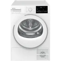 Smeg DN08SEC, debout, remplissage frontal, pompe à chaleur, blanc, pivotant, tactile, droit