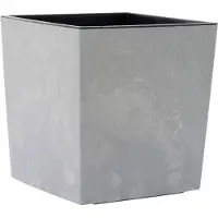 Siena Garden Pflanzgefässe NIZZA STONE grau Betonoptik, 25 x 26 cm Kunststoffgefäss mit Einsatz (25 x 25 x 26 cm)
