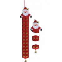 HOME & Styling collection Calendrier de l'Avent en feutre rouge - motif Père Noël pour enfants & décoration de Noël