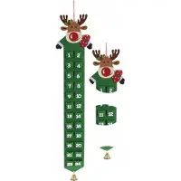 Home Styling Collection Calendrier de l'Avent en feutre vert « Renne »