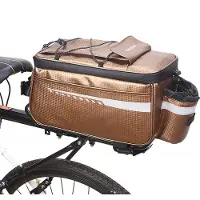 Ele eleoption Bronzegold Sacoche de refroidissement de coffre de vélo avec lumière arrière, sacoche de porte-bagages de vélo avec isolation, espace de rangement, 8L pour les voyages navettes camping