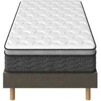 DEWINNER Matelas à ressorts 140x190x20 cm +sommier à lattes sur pieds-7 pieds incl.
