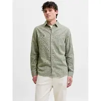 Jack & Jones Esummer Linen Blend Long Sleeve Shirt Vert S Homme
