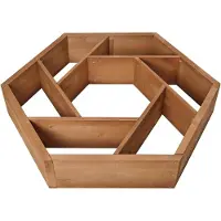 Needs&wants® Jardinière surélevée Multi avec 7 bacs de plantation hexagonaux en bois pour jardin, balcon ou terrasse ; cadre pour potager d'herbes aromatiques, bac à fleurs, parterre de fleurs bas