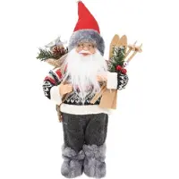 Christmas Decoration Mikołaj świąteczny Dekoracyjny Stojący Deluxe 30cm Grey