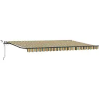 vidaXL , store enrouleur rétractable, vert et jaune, 500 x 350 cm, polyester