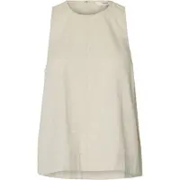Selected Luisa Linen Blend Sleeveless T-shirt Beige 42 Femme