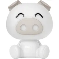 Luxus Europe - Lampe de chevet pour enfant, forme cochon, blanche - Veilleuse LED sans fil pour enfants - Rechargeable par USB-C
