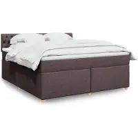 vidaXL Lit boxspring avec matelas brun foncé 180x200 cm Tissu