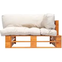 vidaXL Canapé-palette de jardin avec coussins en pin couleur sable