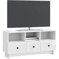 vidaXL Meuble TV , blanc brillant, 102 x 34,5 x 50 cm, aggloméré