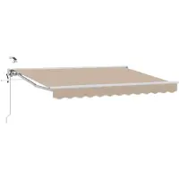 vidaXL Store électrique rétractable beige et blanc 3,5 x 2,5 m