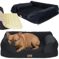 Purlove Lit orthopédique pour chien Purlov – Ménage les articulations, mousse à mémoire de forme, housse amovible, fond antidérapant, taille : S