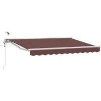 vidaXL Store électrique rétractable marron et blanc 3 x 2,5 m