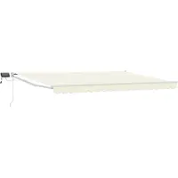 vidaXL Store à bras articulés manuel avec LED, crème et blanc, 5 x 3 m