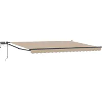 vidaXL Store à bras articulés manuel avec LED, beige et anthracite, 4 x 3 m