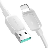 JOYROOM 1.câble de charge Lightning de 2m pour iPhone iPad iPod Apple TV Siri Remote Câble de données renforcé en blanc pour téléphone portable