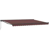 vidaXL Store à enroulement manuel, marron, 4 x 2 m