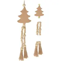 HOME & Styling collection Décorations de Noël en bois « Boho Eco Natur » pour sapin