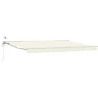 vidaXL Store électrique rétractable, crème et blanc, 5 x 3,5 m