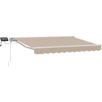 vidaXL Armature de store manuelle avec LED, beige et blanc, 2,5 x 2 m