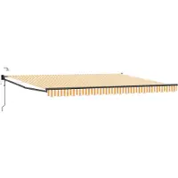 vidaXL Store électrique rétractable orange et blanc 5 x 3 m