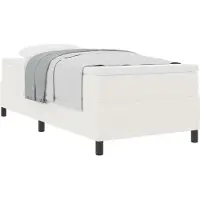 vidaXL Lit boxspring crème et blanc 100 x 200 cm en velours côtelé