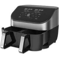 Instant Friteuse à air chaud Pot Vortex Plus Dual ClearCook, 1700 W, Capacité 7,6 litres, Clear Cook, Écran numérique, Deux paniers amovibles, 6 fonctions de cuisson, Noir/Argent