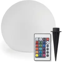Easymaxx Lampe solaire , 3,2V, blanche, en forme de boule, changeant de couleur, avec télécommande, 20 cm