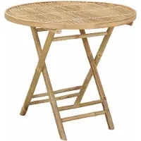 Syfax Table de Jardin Naturel 80 x 70 cm Bambou