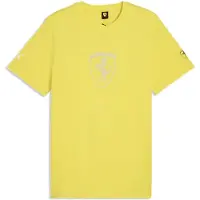 Puma Ferrari Tonal Shield Short Sleeve T-shirt Jaune L Homme