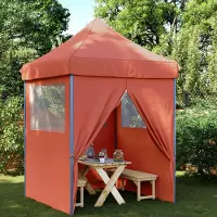 Prolenta Tente de réception exclusive, dimensions 200 x 200 x 306 cm, couleur terracotta, tissu Oxford