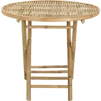 vidaXL Table de jardin en bambou naturel 80 x 70 cm