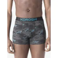 KOROSHI Boxers turquoise / gris / noir