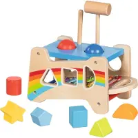 Goki Hammer Bench With Xylophone 58304 Educational Toy Multicolore Enfants