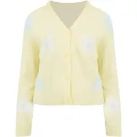 Brave Soul Cardigan bleu clair / jaune clair / blanc