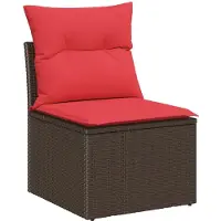 vidaXL Ensemble de canapés avec coussins, 5 pièces, en rotin synthétique marron