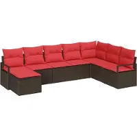Syfax Ensemble de Canapés avec coussin 8 pcs Marron polyrotin