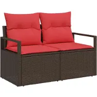 vidaXL Canapé de jardin avec coussins 120 x 62 x 69 cm Poly-Rattan