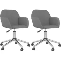 Syfax Chaises pivotantes à manger lot de 2 Gris clair Tissu