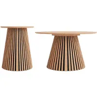 Best Mobilier Freya - ensemble table basse et bout de canapé , Effet chêne
