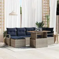 Prolenta Maison Exclusive - Ensemble de canapé de jardin, 7 pièces, gris, en résine tressée